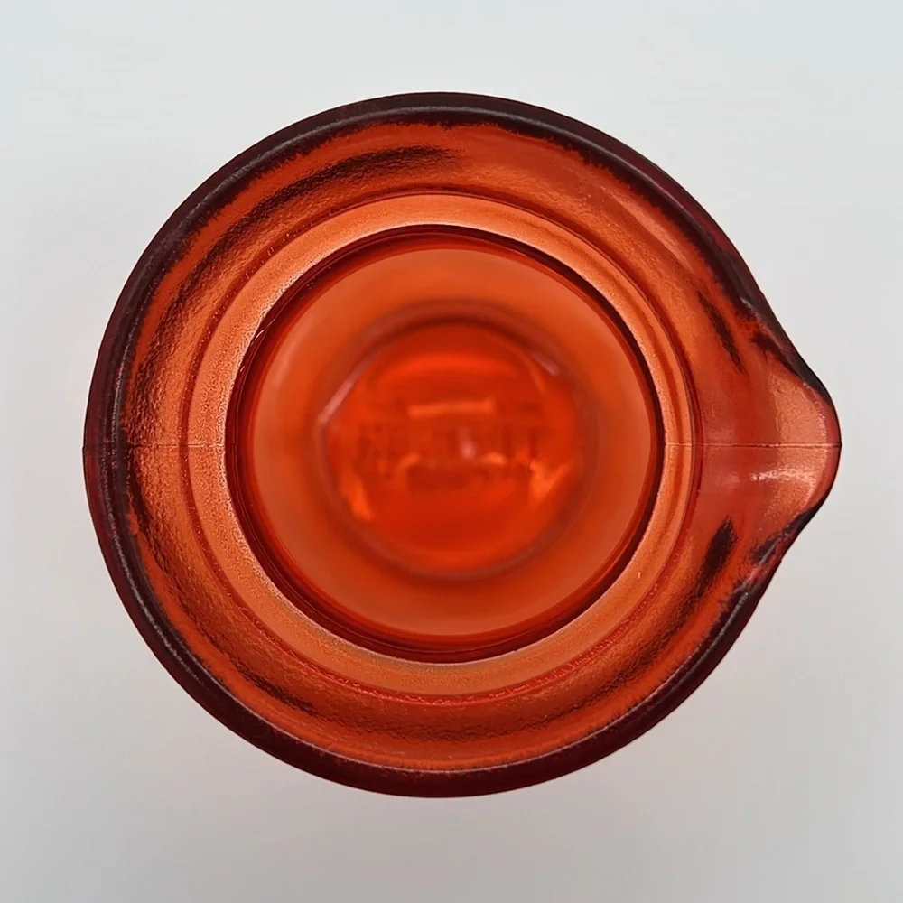 Vintage Kendall Farms Orange Glass Family Flower Farm 6
